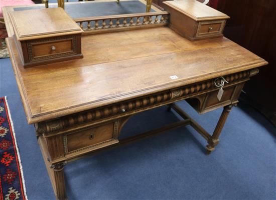 A French walnut desk, W.105cm